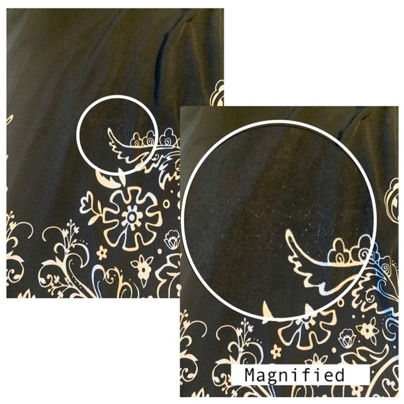 Apt. 9 Black & White Comfort Stretch Blouse, [Sz PXL] **FLAW NOTED** - Picture 4 of 9